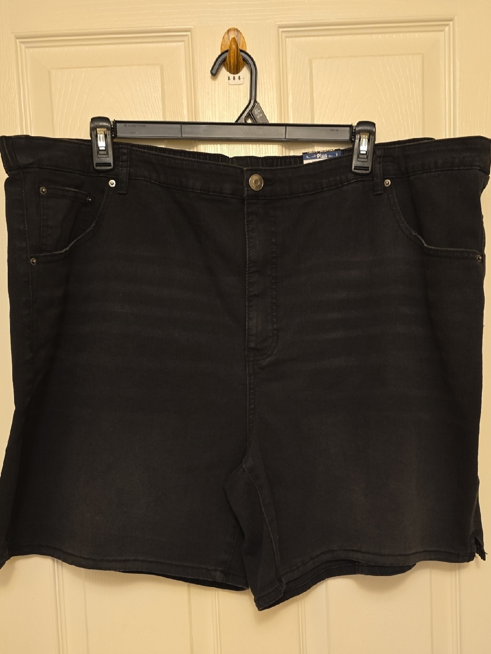Terra & Sky Black Denim Elastic Back Shorts